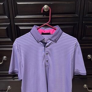 Greyson Clothiers Purple Striped Men's Polo Shirt